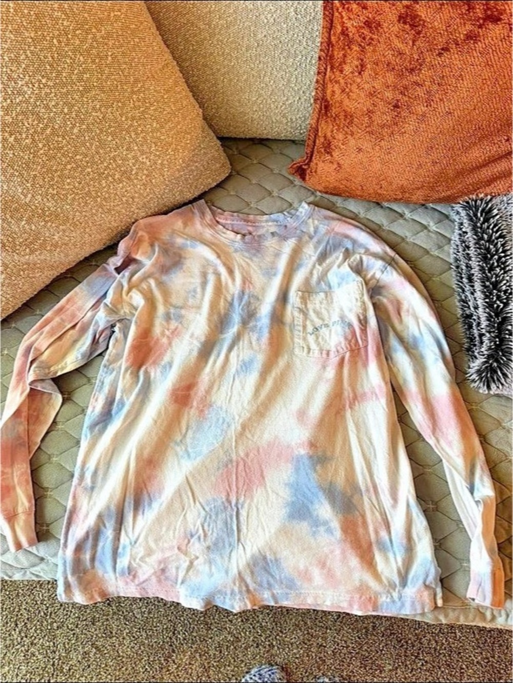 PINK Victoria's Secret Tie-Dye Long Sleeve Pocket Tee
